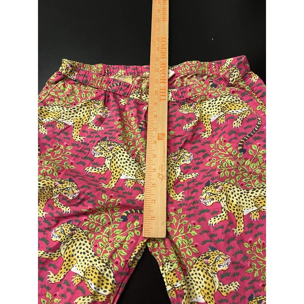 Print Fresh Hot Pink Cheetah Leopard Bagheera Pajama Pants Sz S Organic Cotton